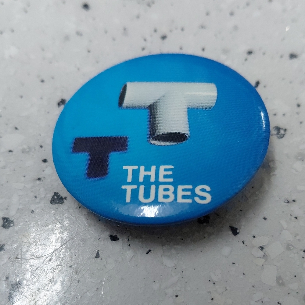 Vintage 1980's Blue 'The Tubes' Band Button Pin